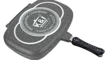 جريل جرانيت K&I الالماني الاصلي / K&I Granite Double Fry Pan Grill – Purple